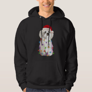 Maltese Christmas Lights Xmas Dog Lover Hoodie