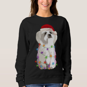 Maltese Christmas Lights Xmas Dog Lover Sweatshirt