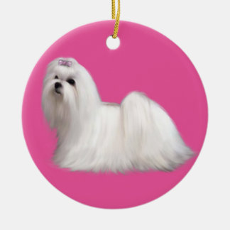 Maltese Christmas Ornament
