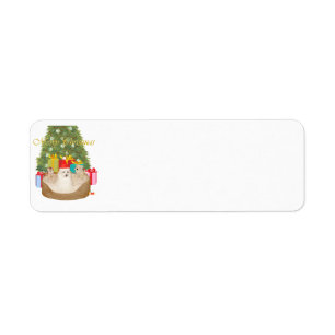 Maltese Christmas Return Address Label