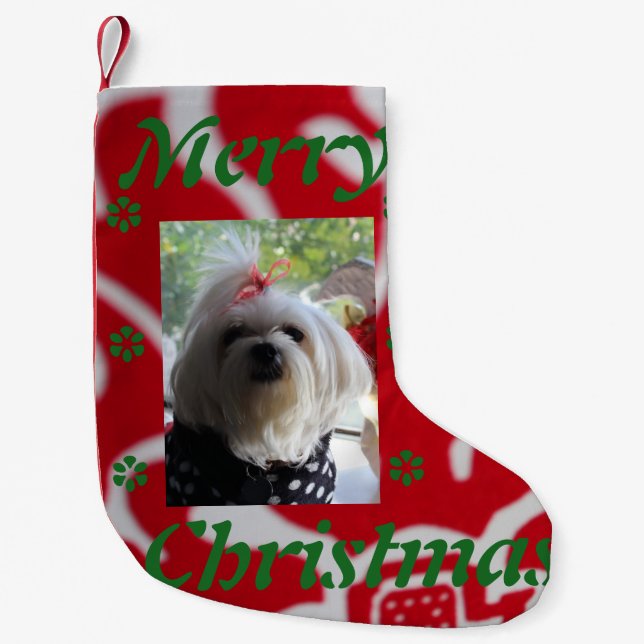 Maltese Christmas Small Christmas Stocking (Front)
