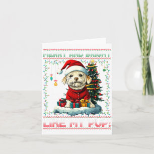Maltese Christmas Tree Lights Decorations Dog Love Card