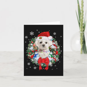 Maltese Christmas Wreath Decoration Xmas Pyjamas  Card