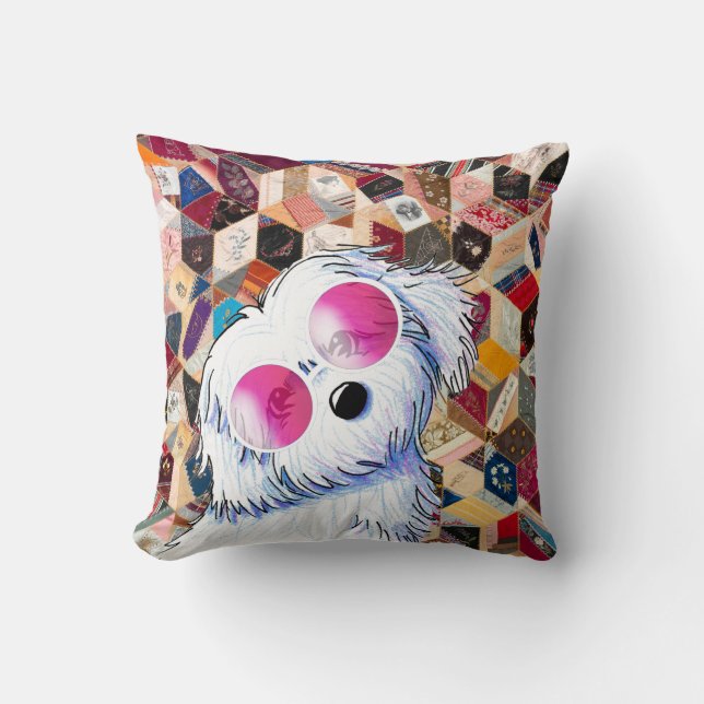 Maltese Crazy Quilt Panel Wall Art Cushion (Front)