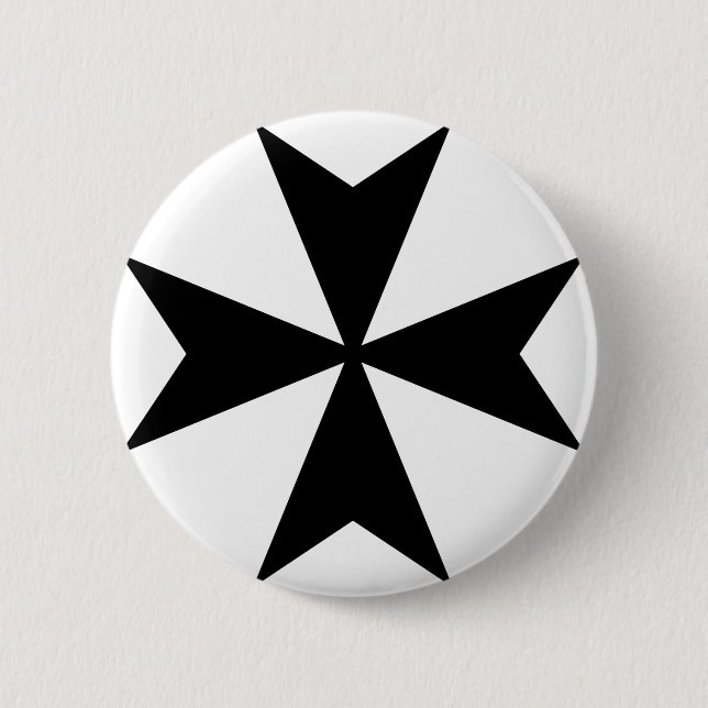 Maltese Cross 6 Cm Round Badge (Front)
