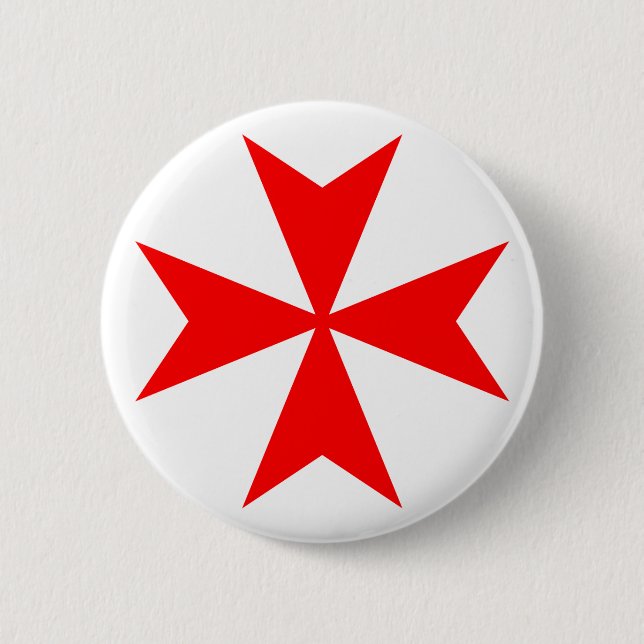 Maltese Cross 6 Cm Round Badge (Front)