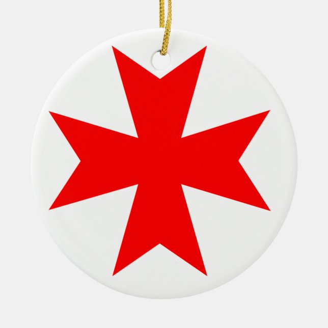 Maltese Cross Ceramic Tree Decoration (Front)
