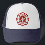 Maltese Cross Custom Initials Fire Rescue Worker Trucker Hat<br><div class="desc">A custom initials Maltese cross fire rescue worker hat.</div>