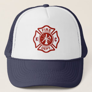 Maltese Cross Custom Initials Fire Rescue Worker Trucker Hat
