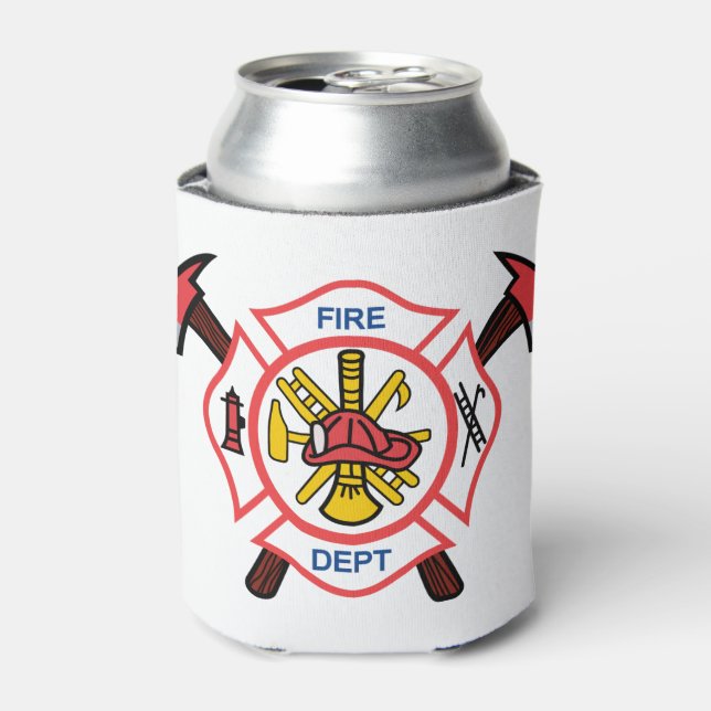 Maltese Cross Fire Dept Can Cooler (Can Front)