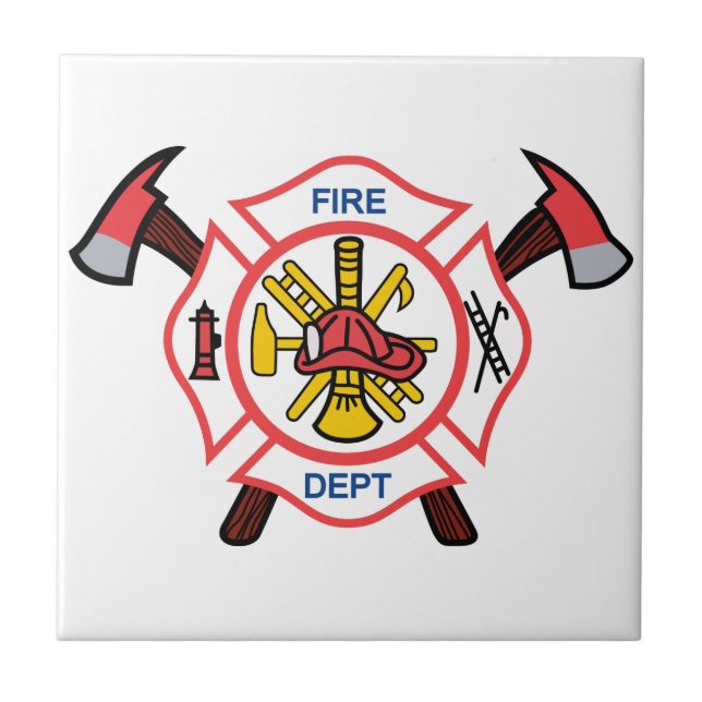 Maltese Cross Fire Dept Ceramic Tile (Front)