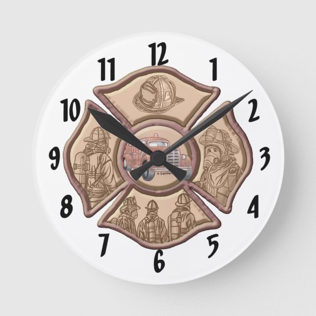 Maltese Cross  Firefighter  clock (Front)