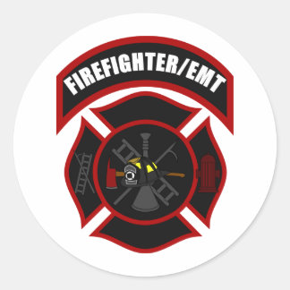 Maltese Cross - Firefighter/EMT Classic Round Sticker