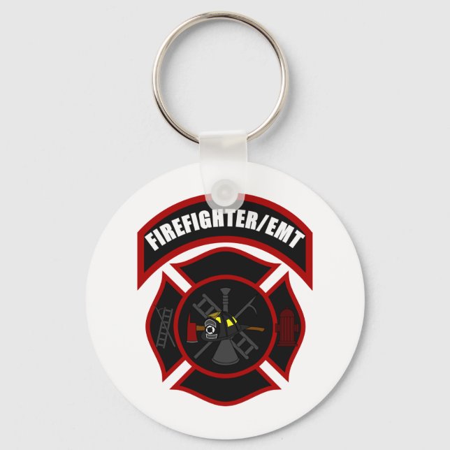 Maltese Cross - Firefighter/EMT Key Ring (Front)