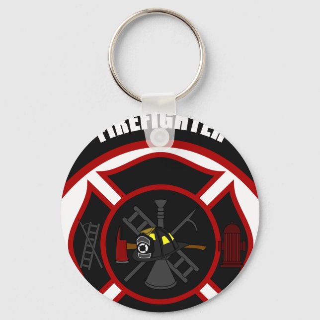 Maltese Cross - Firefighter Key Ring (Front)