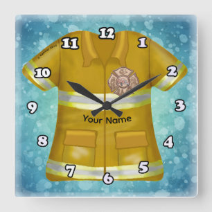 Maltese Cross  Firefighter  Square Wall Clock