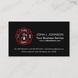 Maltese Cross Firefighter Style Personal Business Card