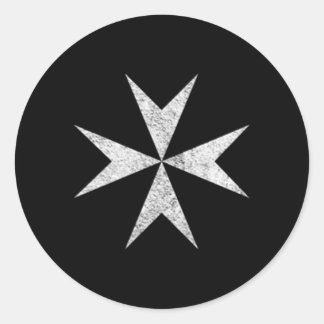 Maltese Cross Knights Hospitalier Malta Crusades Classic Round Sticker