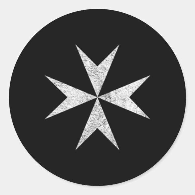 Maltese Cross Knights Hospitalier Malta Crusades Classic Round Sticker (Front)