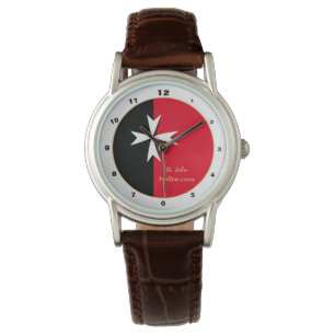 Maltese Cross & Malta Flag trendy fashion /design Watch