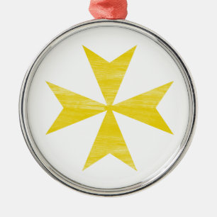 Maltese Cross Metal Tree Decoration