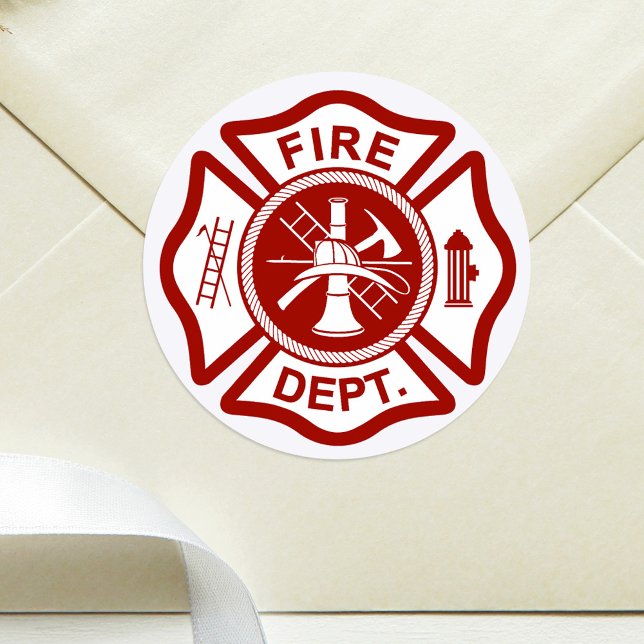 Maltese Cross on a White Background Classic Round Sticker (Creator Uploaded)