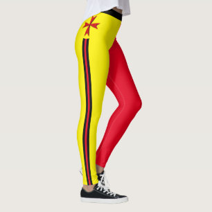 Maltese Cross Red & Yellow Knights fashion / Malta Leggings