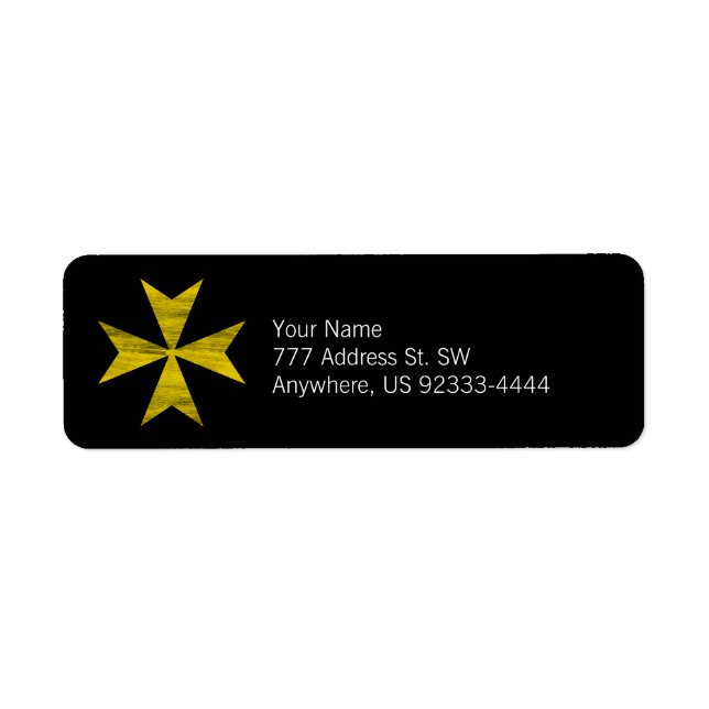 Maltese Cross Return Address Label (Front)
