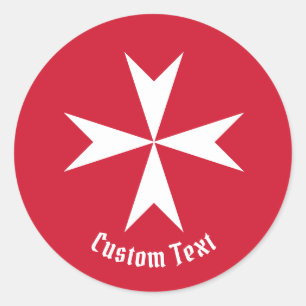 Maltese Cross Symbol Classic Round Sticker