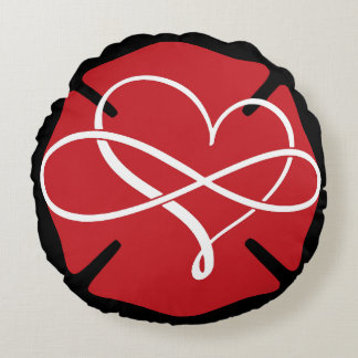 MALTESE CROSS with HEART and INFINITY Round Cushion