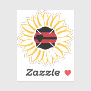 Maltese Cross with Red Line and Heart in Sunflower