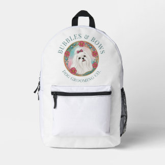 Maltese Cute Dog Grooming Kit Printed Backpack