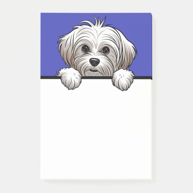 Maltese Cute Peeking Dog Lover Gifts Stationery Post-it Notes (Front)