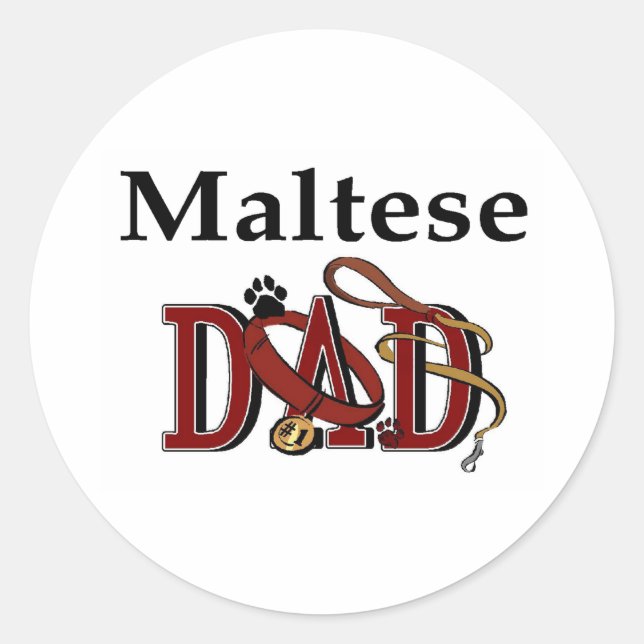 Maltese Dad Sticker (Front)