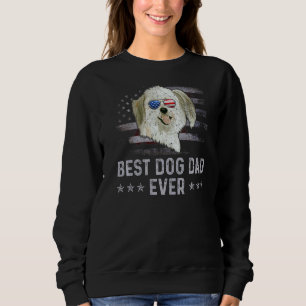 Maltese Dad Vintage American Flag Patriotic Dog Sweatshirt