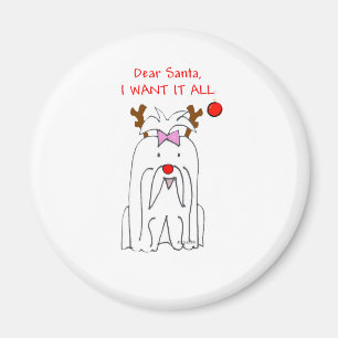 Maltese Dear Santa Magnet