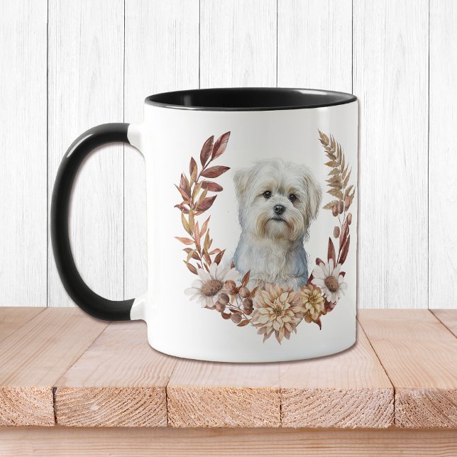 Maltese Dog Autumn Wreath Mug (Creator Uploaded)