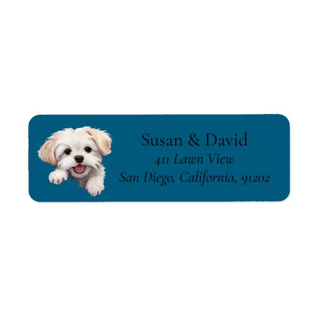 Maltese Dog Breed Pet Lovers Return Address Label (Front)