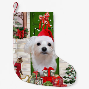 Maltese Dog Christmas Small Christmas Stocking