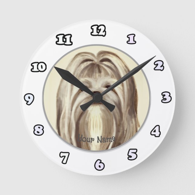 Maltese dog  clock (Front)