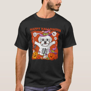 Maltese Dog Happy Halloween T-Shirt