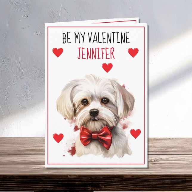 Maltese Dog I Woof You Valentine Card (Creator Uploaded)