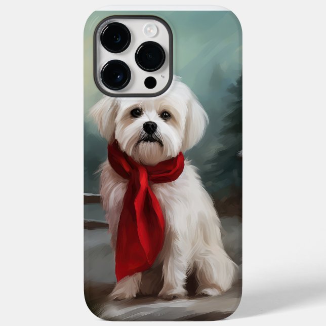 Maltese Dog in Snow Christmas  Case-Mate iPhone Case (Back)