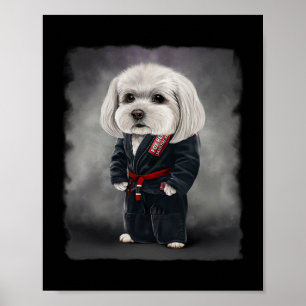 Maltese Dog Judo Karate Master In Black Judogi 1 Poster
