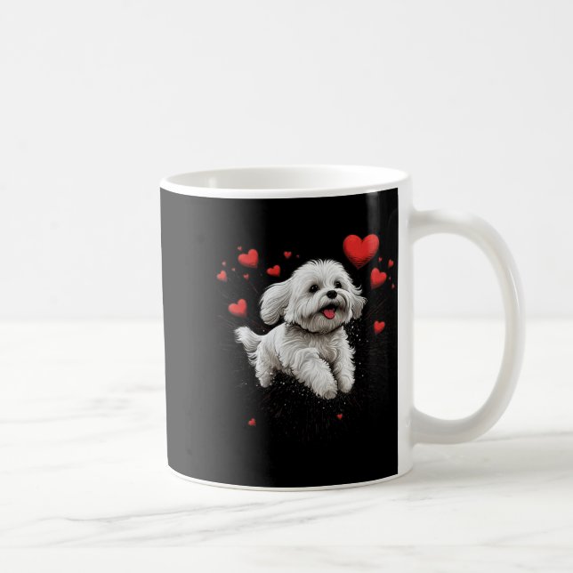 Maltese Dog Love Heart For Valentines Day Maltese  Coffee Mug (Right)