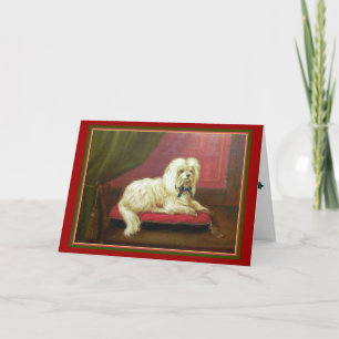 Maltese Dog Lover's Old Fashioned Christmas Card