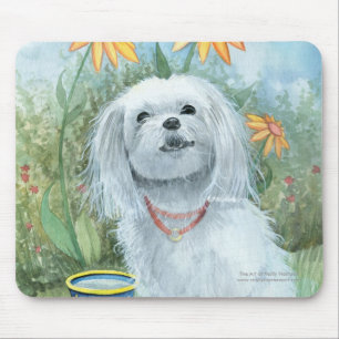 Maltese Dog Mousepad by Molly Harrison