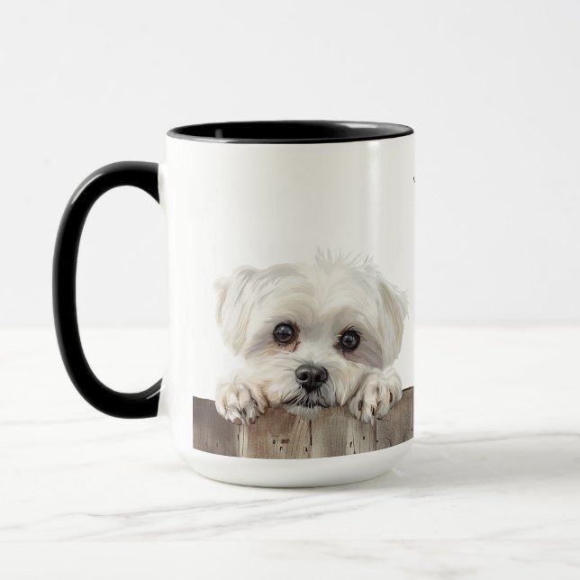 Maltese Dog Mug (Left)