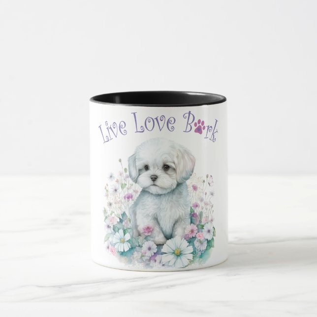 Maltese Dog Mum Floral Mug (Center)