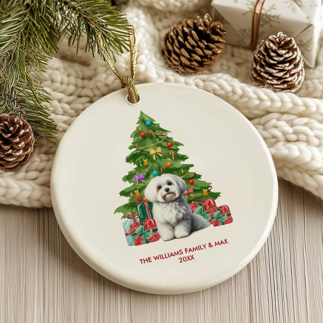 Maltese Dog Personalised Christmas Ceramic Ornament (Creator Uploaded)